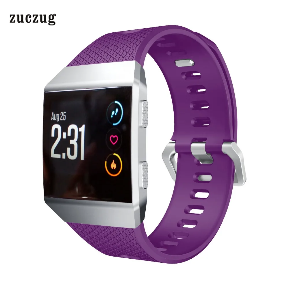 

Zuczug Accessories Classic Watch Band Replacement Soft Silicone Sport Strap with Clasp for Fitbit Ionic