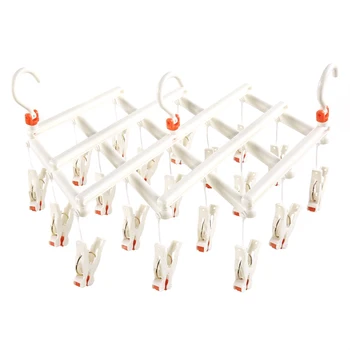 

High Laundry Hanger Drying Rack Retractable Roller Underwear Socks Outdoor Hook UEJ