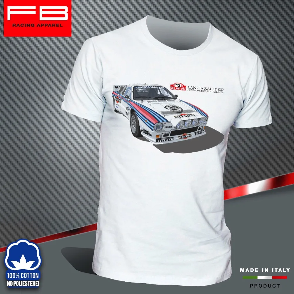 Футболка Lancia 037 Martini монтекарло ралли победитель 1985 H. Toivнен 100% хлопок Geek семейный