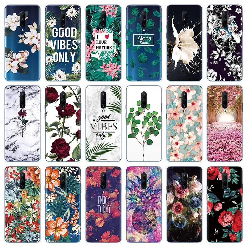 

Summer Flower Silicone Shell For Oneplus 6 6T 1+6 1+6T 3 5 5T Printed Pattern Clear Cover For Oneplus 7 Pro 1+7Pro Soft TPU Case
