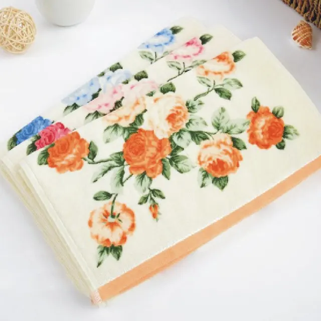 1PCE 32*72cm Printed Flower Cotton Terry Hand Towels,Pattern Floral Face Bathroom Hand Towels