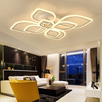 

Acrylic modern LED chandelier large luxury living room bedroom dining room study remote control dimming home chandelier lighting