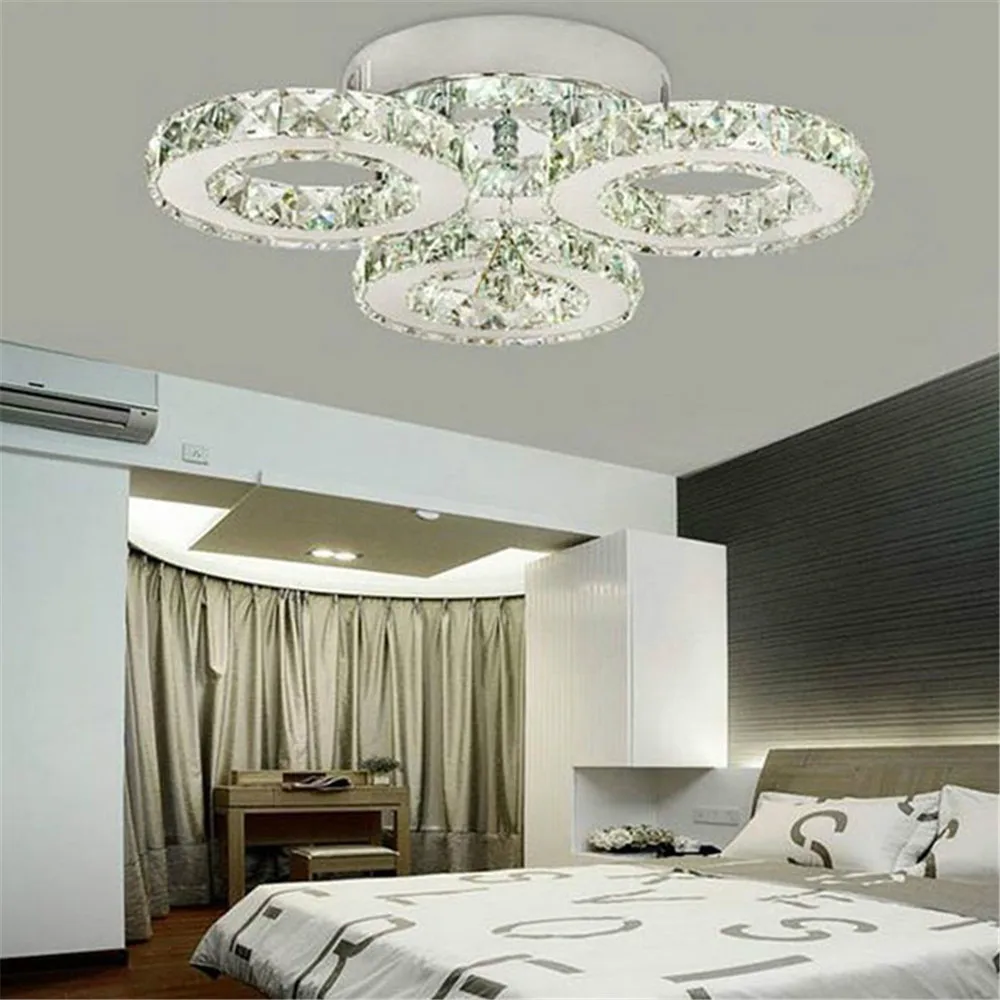 

AC100-240V 24W LED Crystal Ceiling Light 3-lights Lustres Home Decoration Luminaria Led Ceiling Lights For Living Room