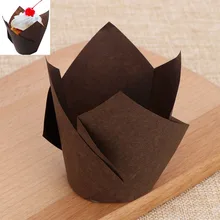 В форме тюльпана от Форма кекс чашки Бумага маслонепроницаемый кекс инструменты DIY вечерние лоток для декорирования кухонные инструменты для выпечки «сделай сам» 50 шт./компл