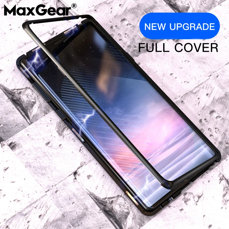 

Magnetic Adsorption Metal Case For Samsung Galaxy S9 S8 S10 Plus S10E Tempered Glass Clear Back Magnet Cover For Note 8 9 Cases