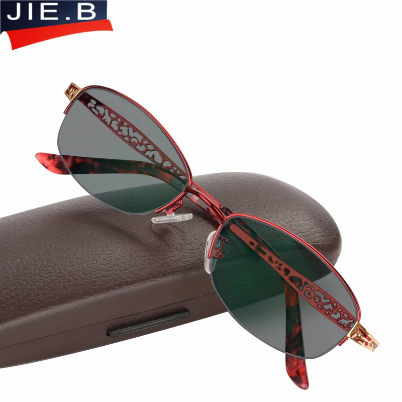 JIE. B Грация переход солнце фотохромные очки для чтения для женщин сплав оправа Пресбиопия очки с диоптриями очки lesebrille
