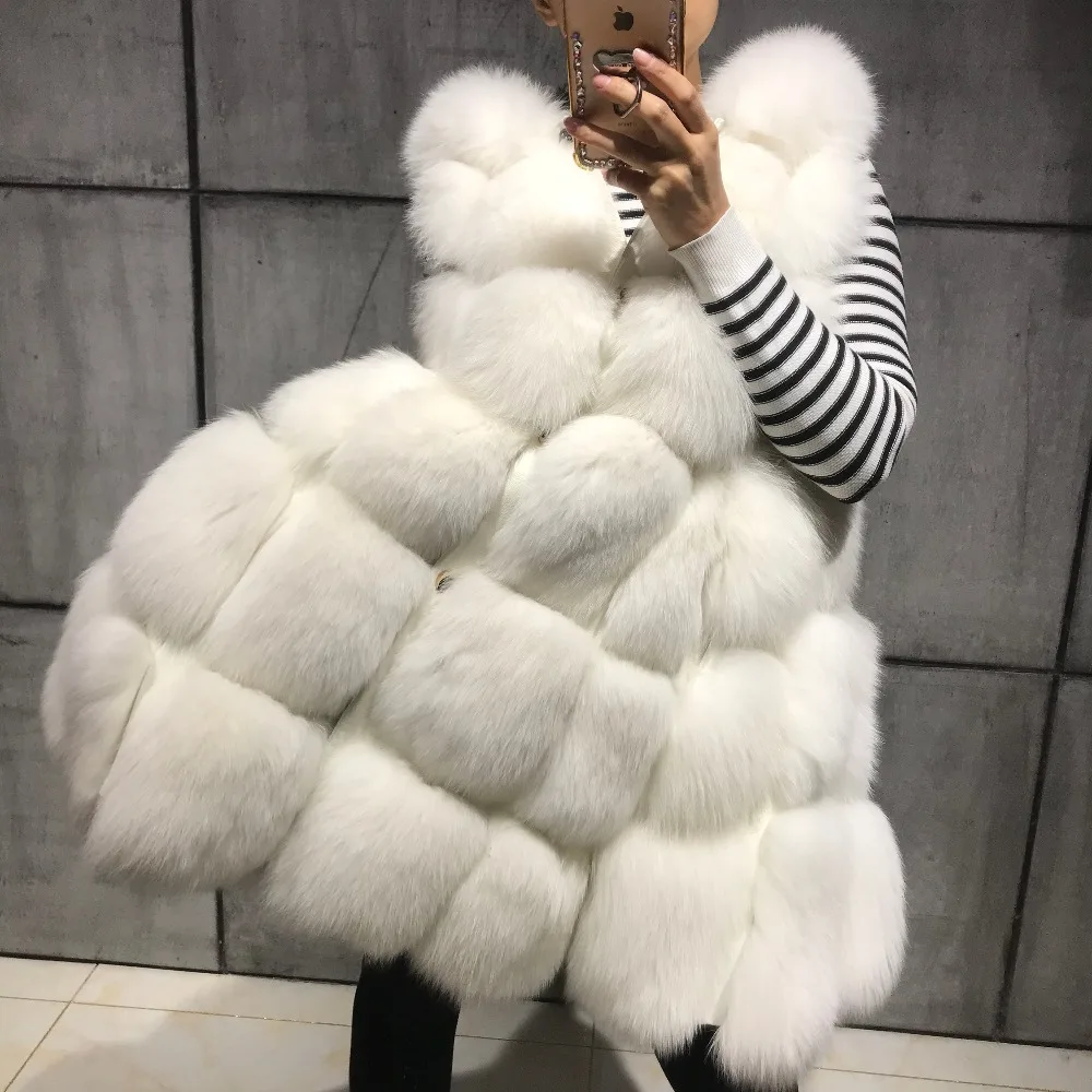 

lady fur vest women natural fox fur vest hooded