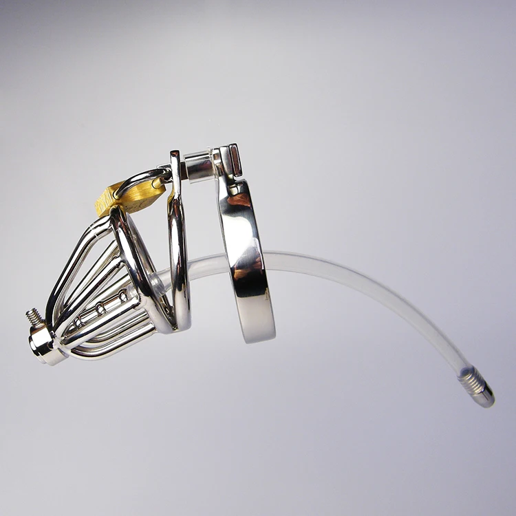 Male Stainless Steel Catheter Urethral Sounding Stretching Dilator Cock Cage Penis Ring Chastity Device BDSM Sex Toy