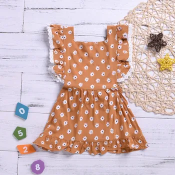 

Toddler Kid Baby Girl Sleeveless Floral Printed Party Princess Dress Clothing Sukienka Niemowlak Robe Princesse Enfant Fille