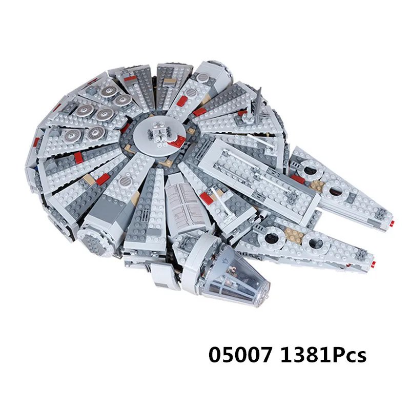 

Lepin 05007 1381PCS Series Force Awakens Millennium Building Falcon Blocks Compatible LegoINGlys 75105 Kids Star Wars Toys