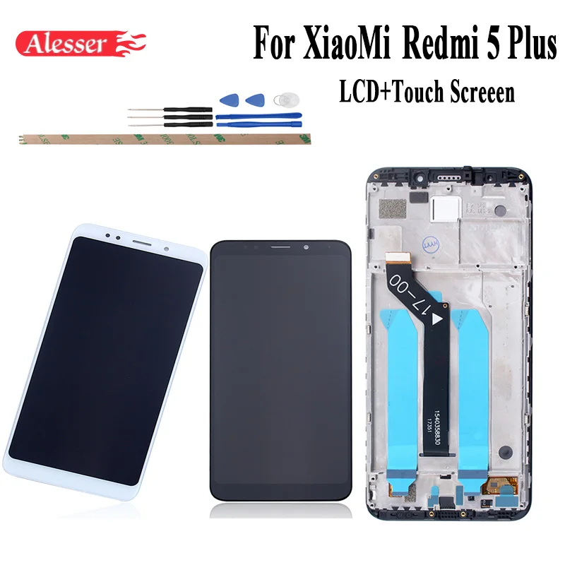 

Alesser For XiaoMi Redmi 5 Plus LCD Display+Touch Screen With Frame Assembly Repair Parts+Adhesive For XiaoMi Redmi 5 Plus Phone