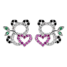 Милые и романтические маленькая панда циркон серьги, высокое качество модные классические мини серьги для женщин любимый ER-311