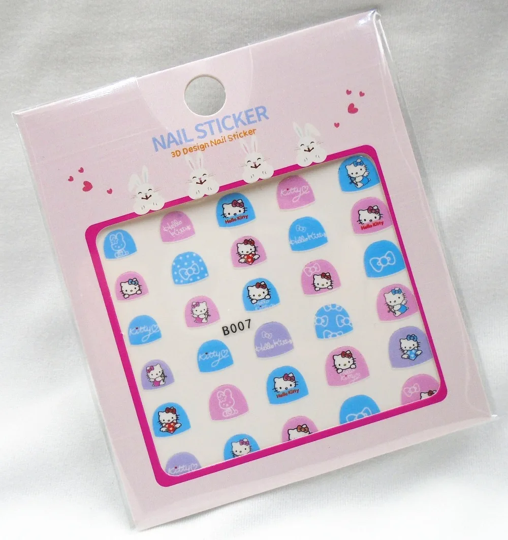 Новейшие Детские наклейки для ногтей 5 листов 15 типов, дизайн, клейкие стикеры 3D на ногти Nail Art, наклейки для макияжа, художественные украшения, B001-015