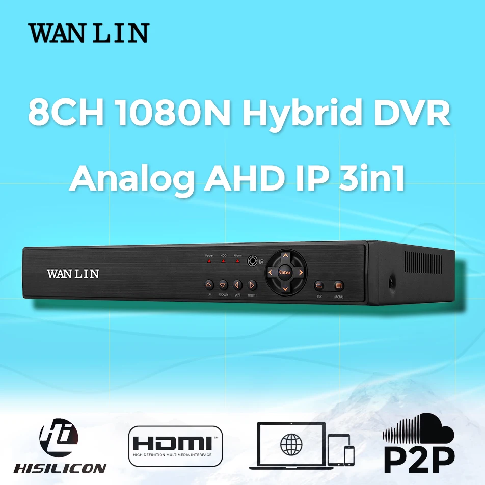  WANLIN 8Channel 1080N CCTV DVR AHD-H Register for 1080P AHD IP Security Camera Surveillance Video Recorder 8CH Hybrid 3in1 DVR 