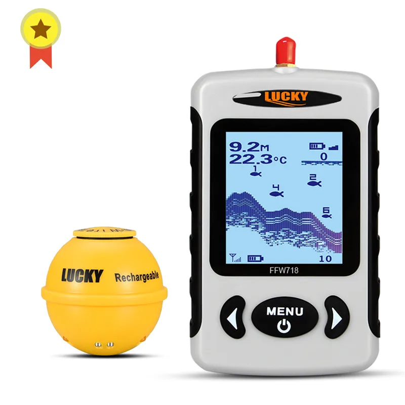 

Lucky FFW718& FFW718LA Wireless Portable Fish Finder 45M/135FT Sonar Depth Sounder Alarm Ocean River Lake