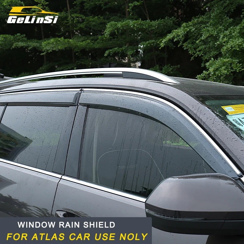 

GELINSI for Volkswagen VW Atlas 2017-2019 Car Styling Window Rain Shade Protector Cover Trim Frame Sticker Exterior Accessories