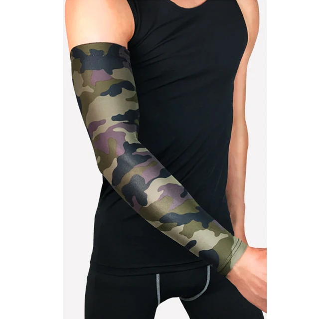 Rayseeda Men Running Sports Arm Guard Volleyball Cycling Armwarmers High Elastic Camouflage