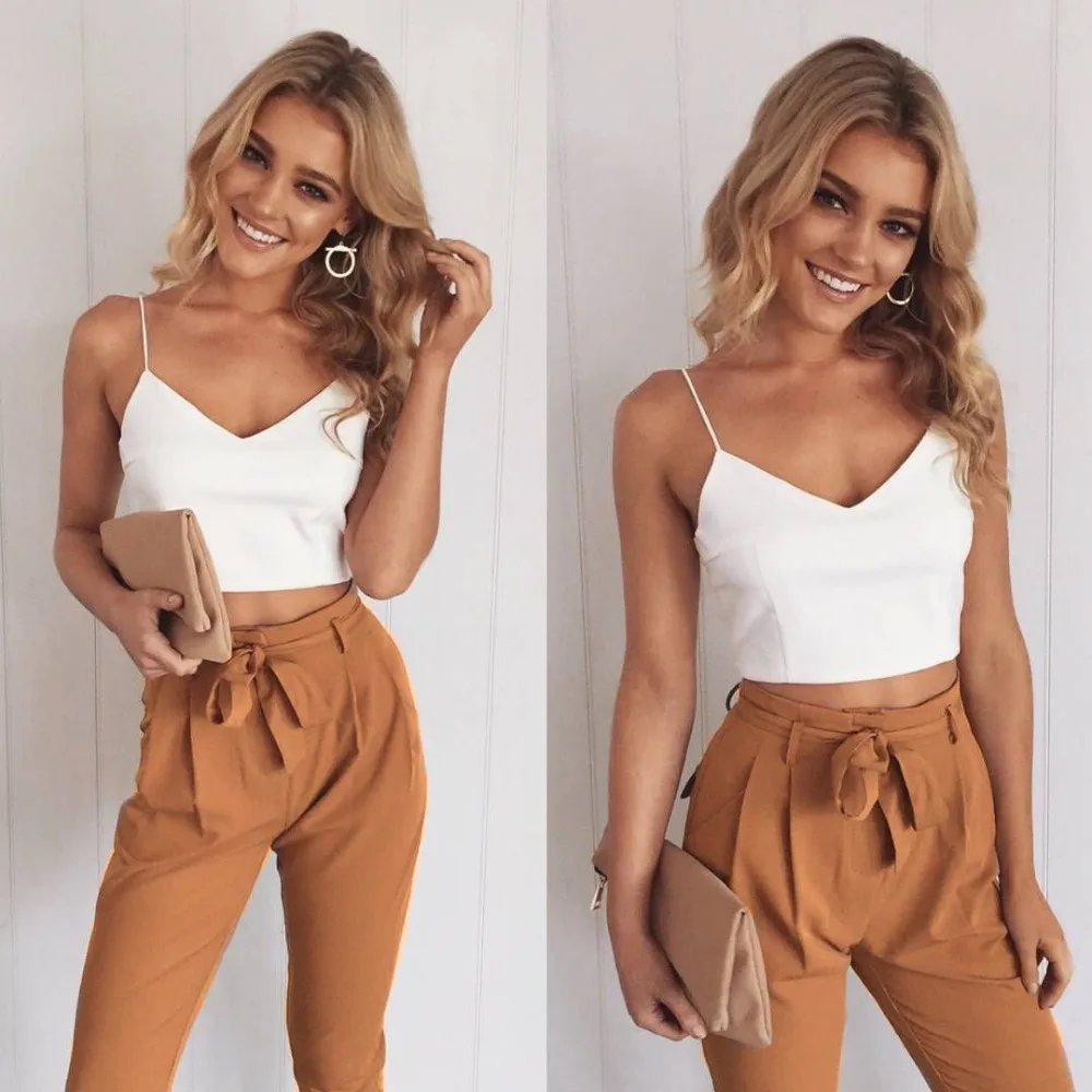 

Sexy Jumpsuits for Women Short Sleeve O-NeckSelf Belted Palazzo Jumpsuit With Bow Jumpsuit