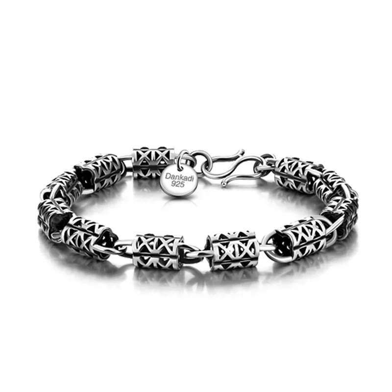

New fashionable man bracelet.Solid 925 silver bracelet.Hollow out pattern Thai silver bracelet.Wholesale sterling silver jewelry