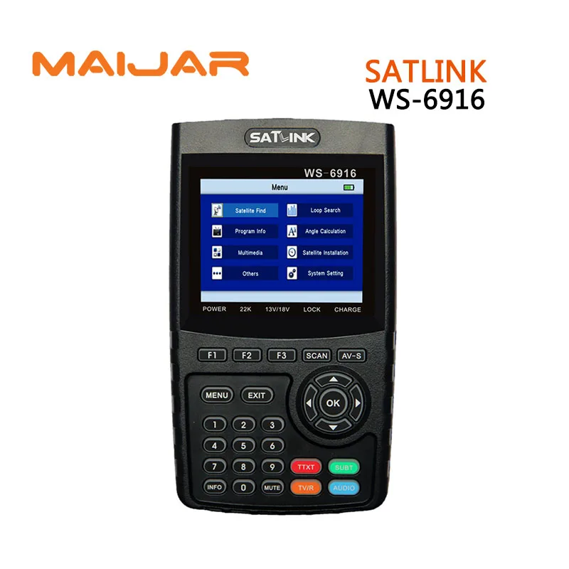 

Original Satlink WS-6916 fully DVB-S/S2 HD Satellite Finder with MPEG-2/MPEG-4 compliant backlight Satlink 6916 Meter