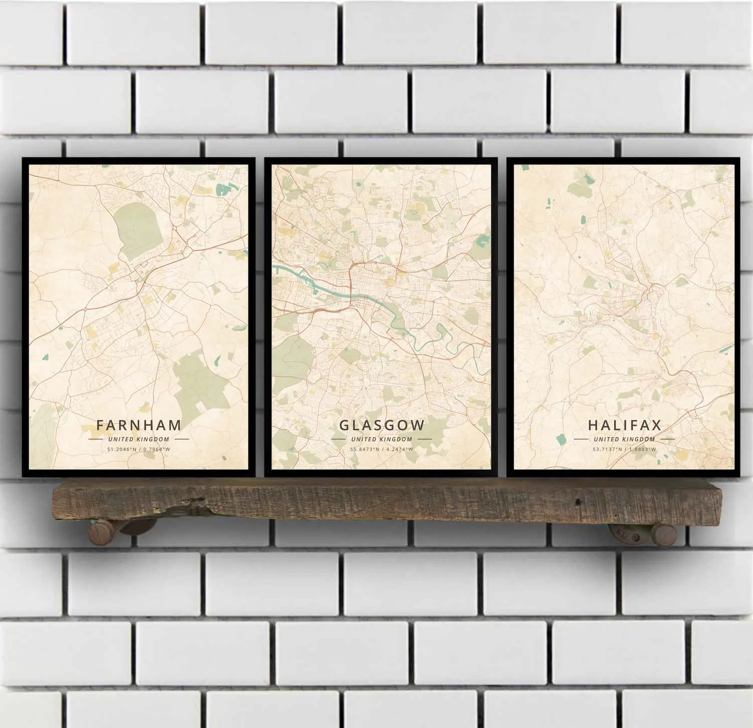 Farnham Glasgow Halifax Hamilton Huddersfield Inverness Ipswich Kiev Kingston upon Hull Lancaster Великобритания плакат | Дом