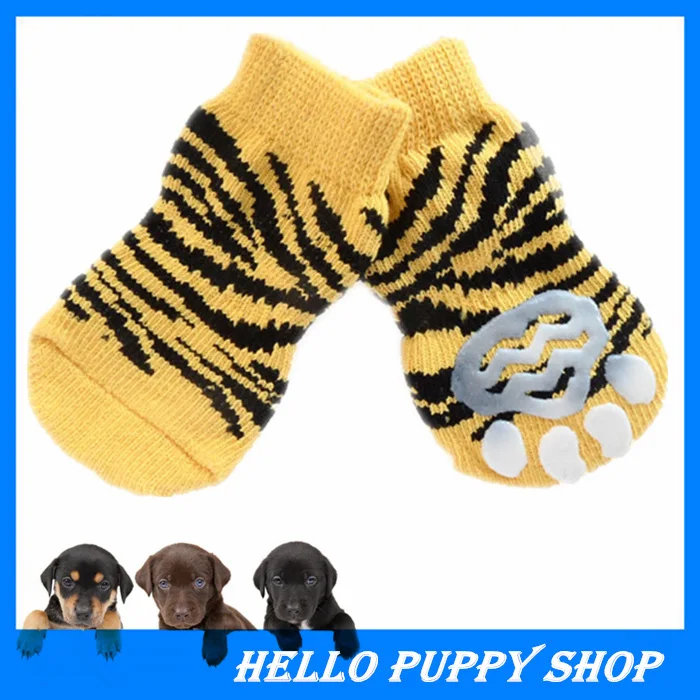

High Quality Sports Socks 100% Cotton Dog Socks Tiger Stripes Pet Socks