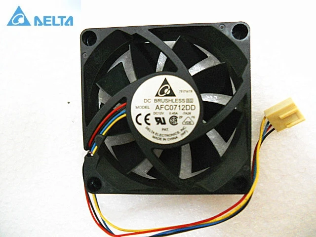 Для delta AFC0712DD DC 12V 0.45A 7020 7 см 70 мм четырёхпроводной ШИМ контроль температуры