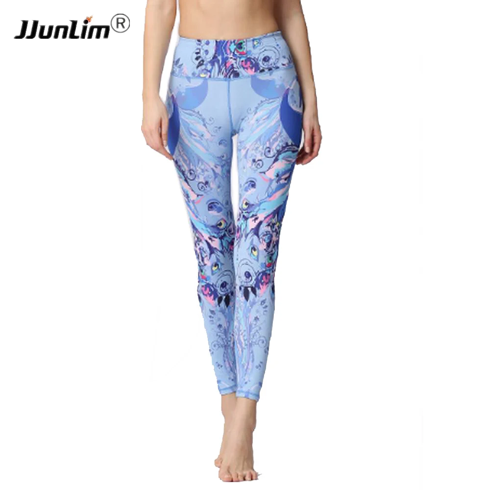 Women Yoga Pants Printed Sport leggings Stretched Fitness yoga Pants Workout Running Tight leggins sport women fitness Trousers