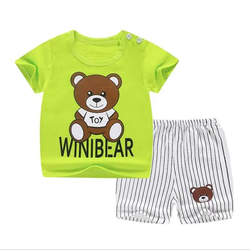 

Children Short Sleeve Set Pure Cotton Girl Summer Boys Shorts Baby Baby Clothes Korean Children's Wear 2019 Free shipping