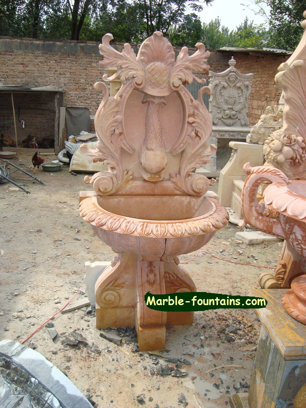 Stone wall fountains fish element design wall hanging