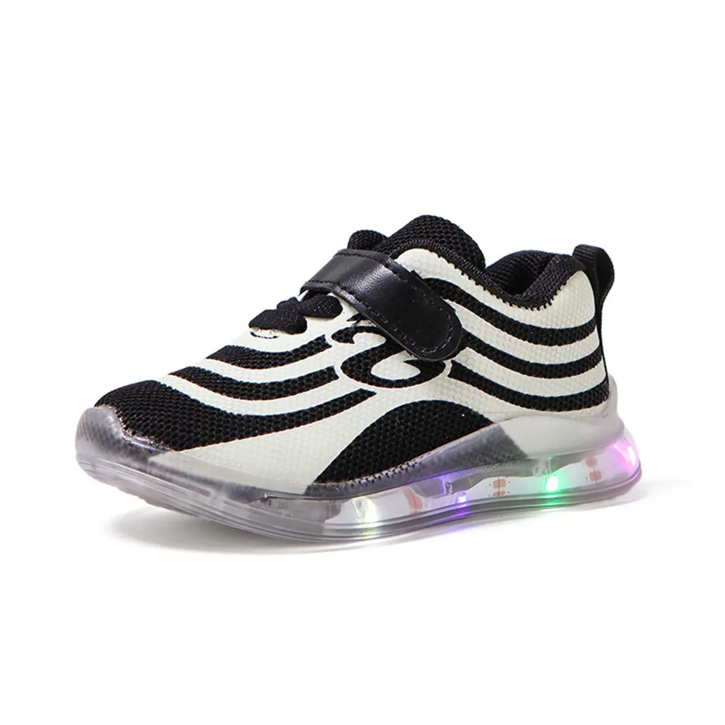 New Breathable Children Kid Baby Girls Boys Mesh Led Luminous Sport Run Sneakers Casual Shoes Fashionable Kids shoes Autumn