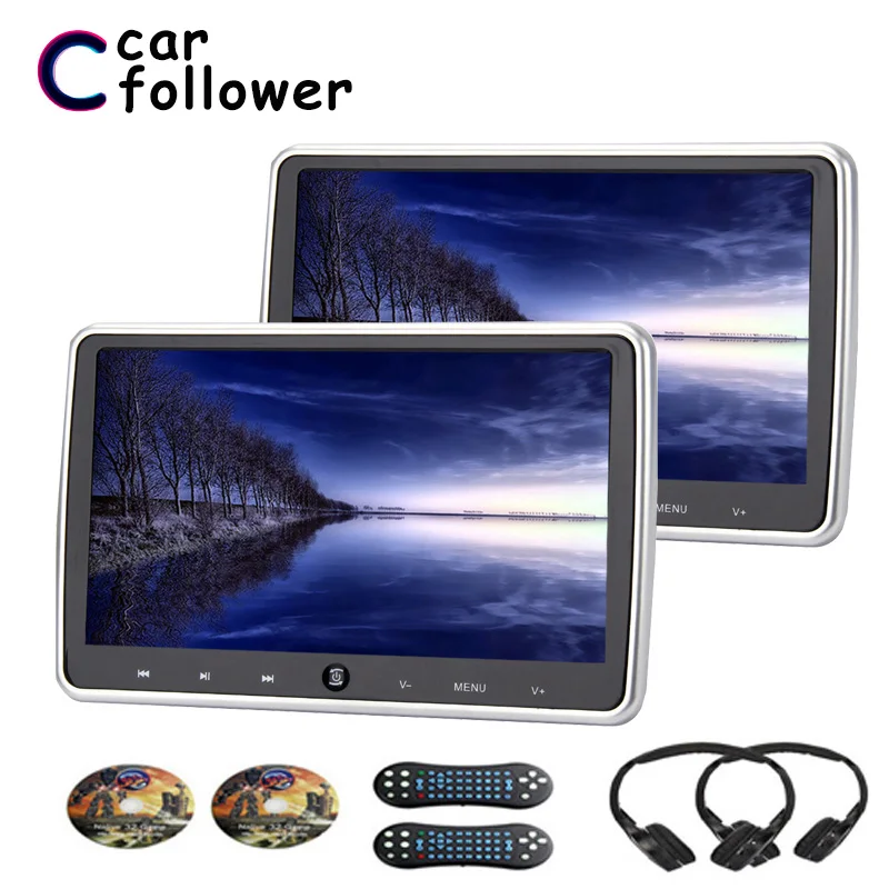 

2PCS 10.1 Inch Monitor In The Car HD Digital LCD Screen Auto DVD Player With USB/SD/HDMI/IR/FM Transmitter/Game MP5 Car Monitor
