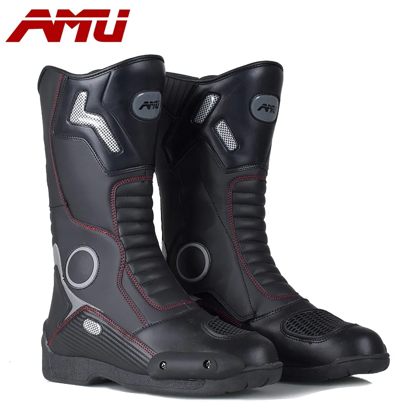 AMU мотоциклетные ботинки Водонепроницаемые кожаные ботинки|motorcycle boots|boots motomoto boots