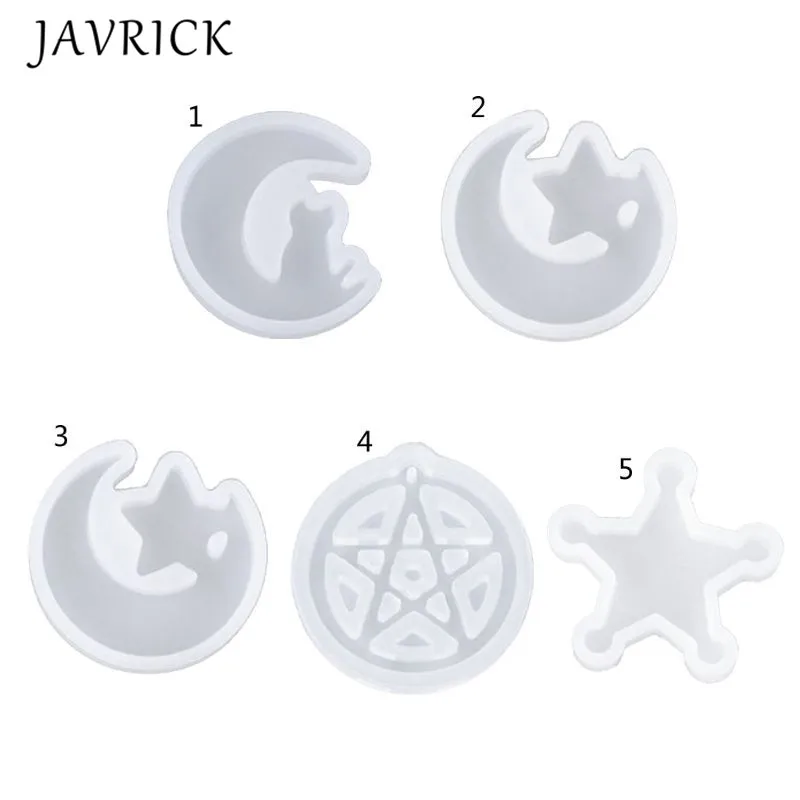 

Cat Moon Star Silicone Molds Resin Earring Necklace Pendant Jewelry Making Tools