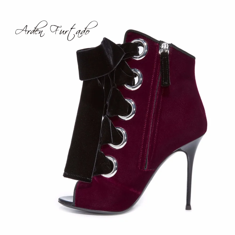 

Arden Furtado 2018 spring summer high heels 11cm peep toe fashion ankle boots stilettos peep toe woman shoes big size 43 44 32