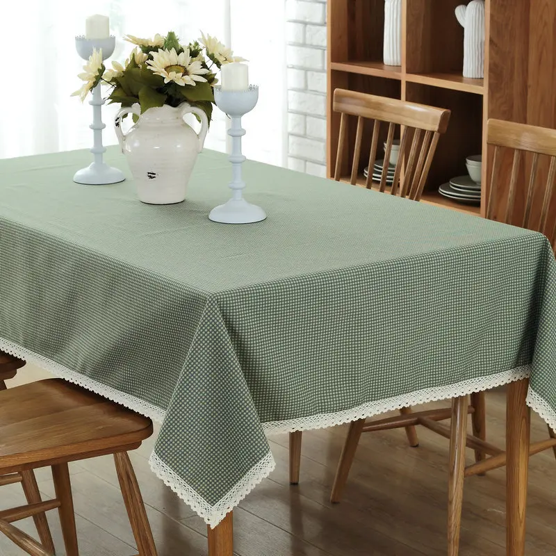 Buy Fresh Style Green Plaid Print Decorative Elegant