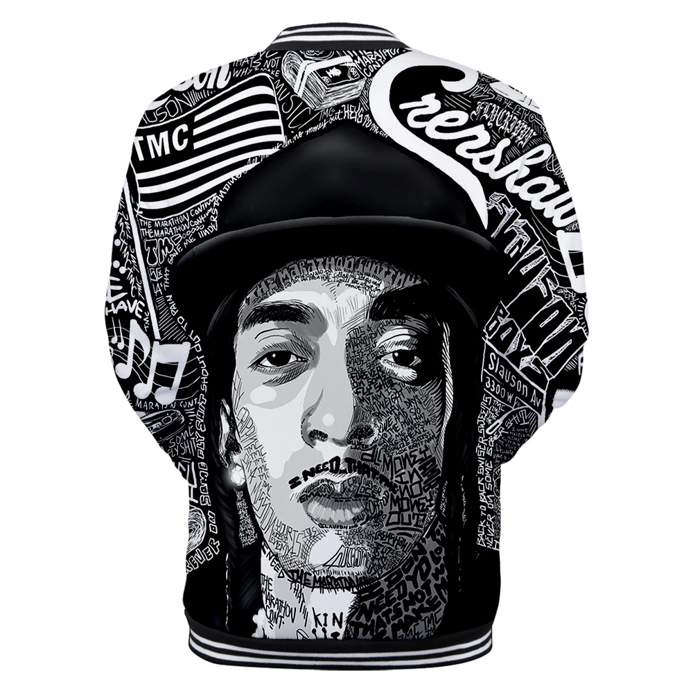 Мужские куртки и пальто Nipsey Hussle Harajuku 3d бейсбольные куртки для колледжа хип-хоп повседневная одежда мужская бейсбольная Толстовка на заказ