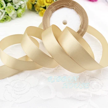 

(25 yards/roll) 3/4" (20mm) Champagne Single Face Satin Ribbon Webbing Decoration Gift Christmas Ribbons