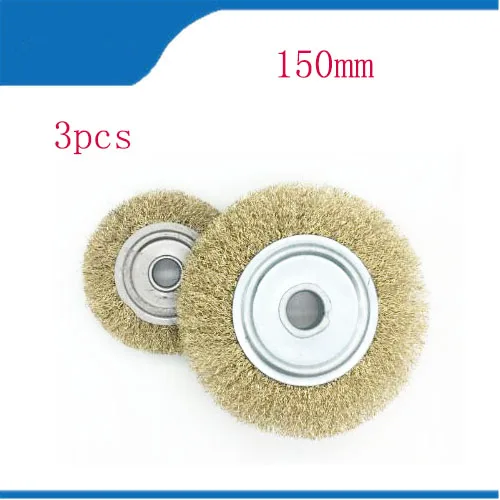 

3pcs wire wheel brush 150mm copper metal derusting wood grinding polishing free shipping inside diameter 22mm
