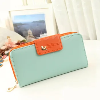

Lovely Women PU Leather Buckle Long Purse Clutch Button Wallet Bag Card Holder