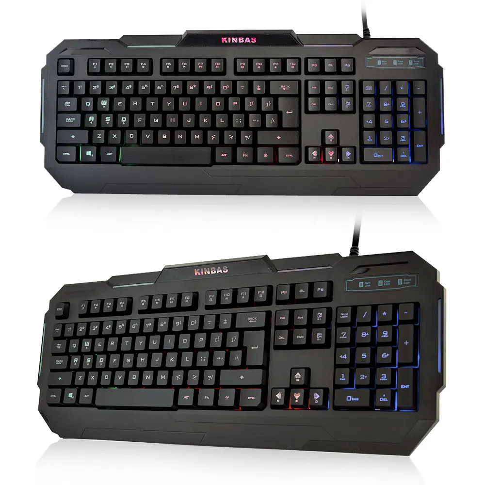 Brand VP X9 105 Keys USB Wired Fashion 7 Color LED