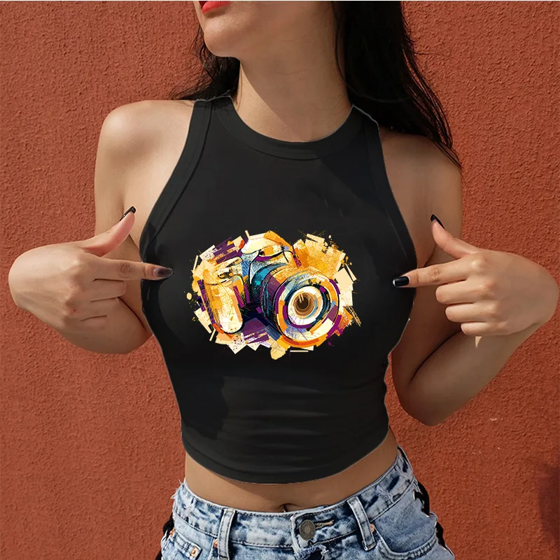 

Watercolor Drawing Camera Iron on Heat Transfer Printing Patches Stickers for Clothes DIY Appliques Washable Patches Wholesale