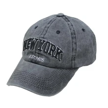 BINGYUANHAOXUAN Sand Washed 100% Cotton Baseball Cap For Women Men Vintage Dad Hat NEW YORK Embroidery Letter Outdoor Sports Cap