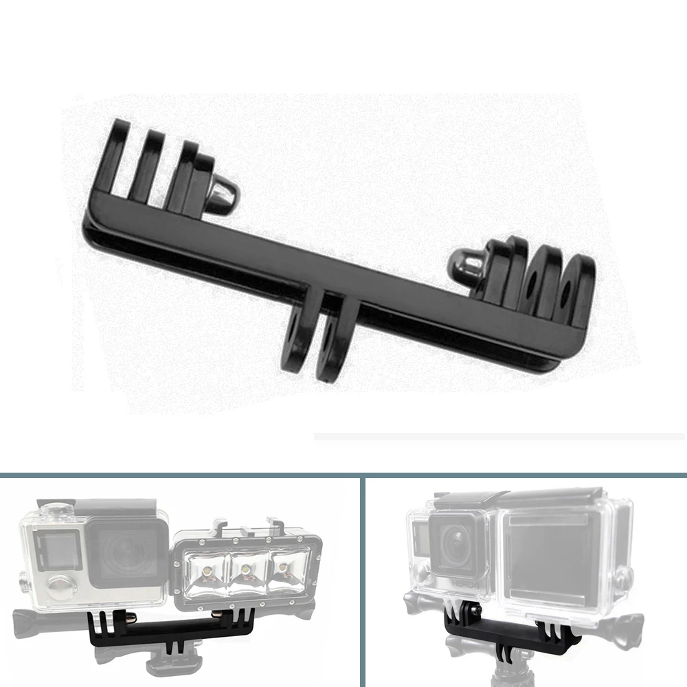

Sports camera Double Bracket Bridge for Gopro hero Plug-in Monopod Tripod Led Light for SJCAM for Xiaomi for Xiaoyi for e