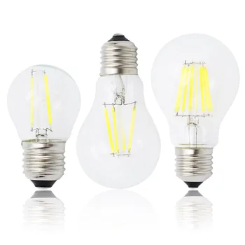 

E27 Lamp A60 LED Filament Dimmable 4W 8W 12W 16W G45 Retro Glass Edison 220V Bulb Replace Incandescent Light Chandeliers