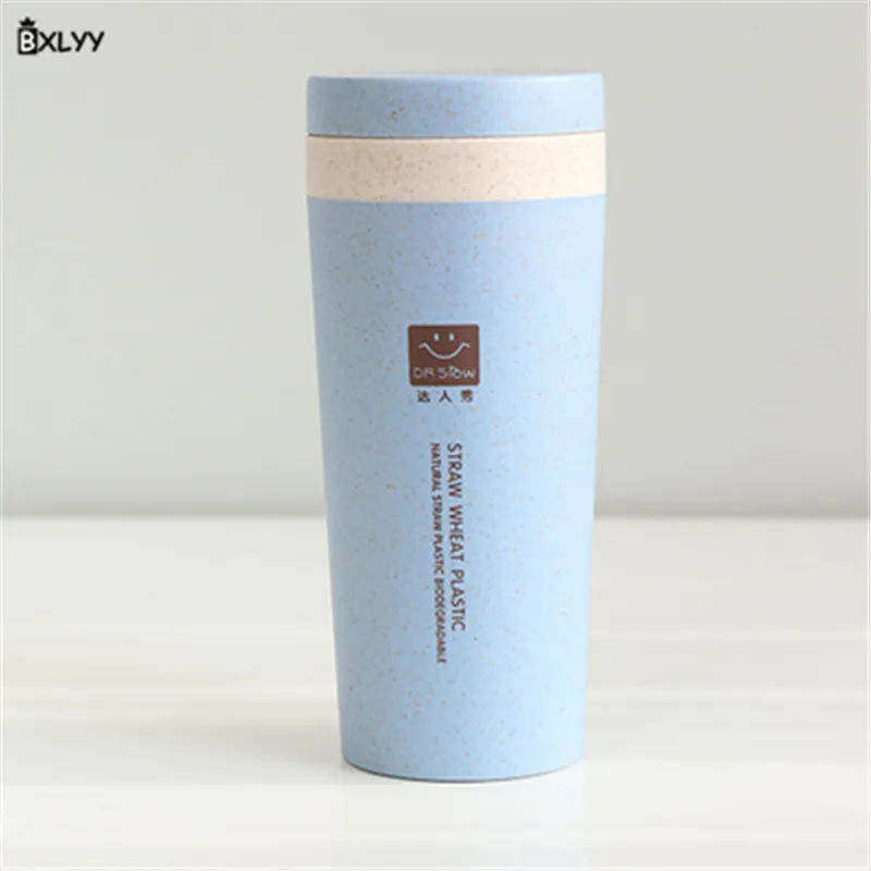 BXLYY бутылка для воды, двухслойная кофейная кружка из пшеничной соломы, креативная портативная кружка-термос с крышкой, Студенческая бутылка для воды+ бутылка, 4 цвета. 8 Z