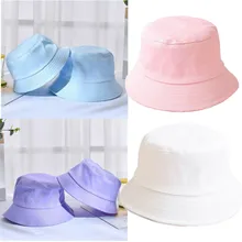 Модные повседневное однотонные милые Детская Панамка Лето Рыбалка Фишер пляж фестиваль Защита от Солнца кепки прекрасный один размер для детей