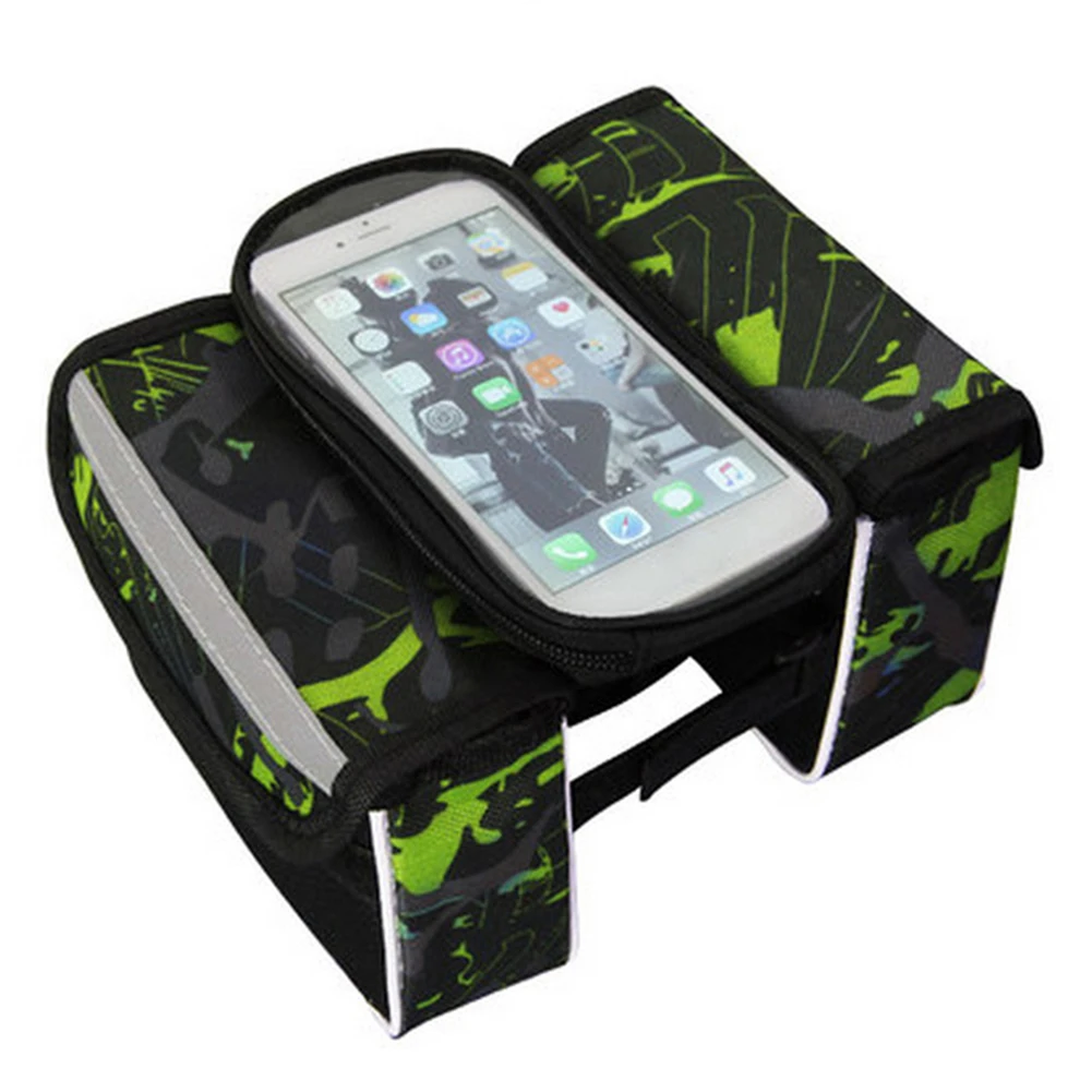 

5.0/5.5 Inch Screen Screen Nylon Mobile Phone Bag Bike Bag Waterproof Frame Bags Cycling Storage