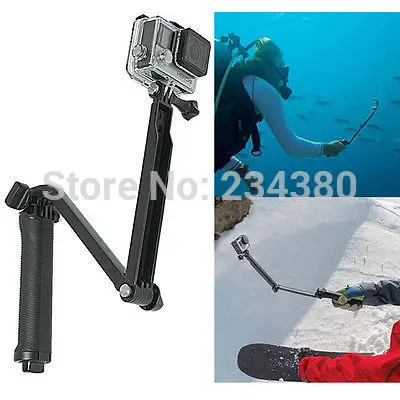 3-Way Monopod Arm Mount Adjustable stand Bracket Handheld Grip 3 Way Tripods For GoPro Hero 8 7 6 5