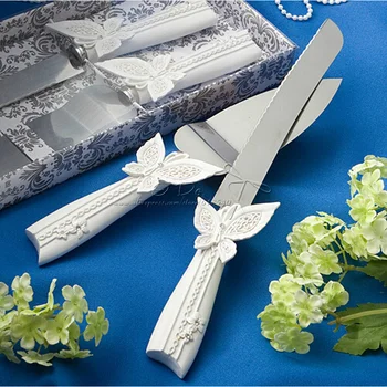 

Qianxiaozhen Butterfly Wedding Cake Knife Serving Set Wedding Decoration Wedding Supplies All For Wedding
